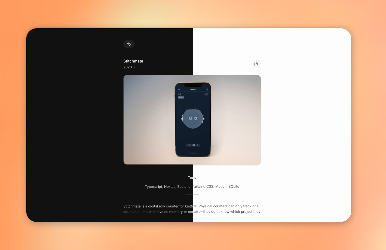 Portfolio website shown in dark and light mode side by side